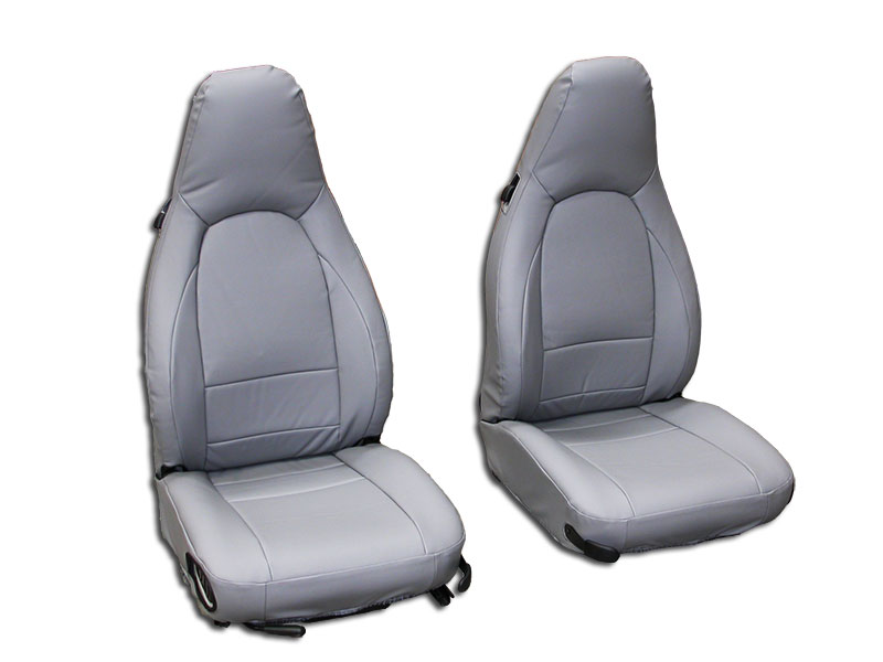 PORSCHE 911 928 944 968 GREY LEATHER-LIKE CUSTOM MADE FRONT SEAT COVER ...