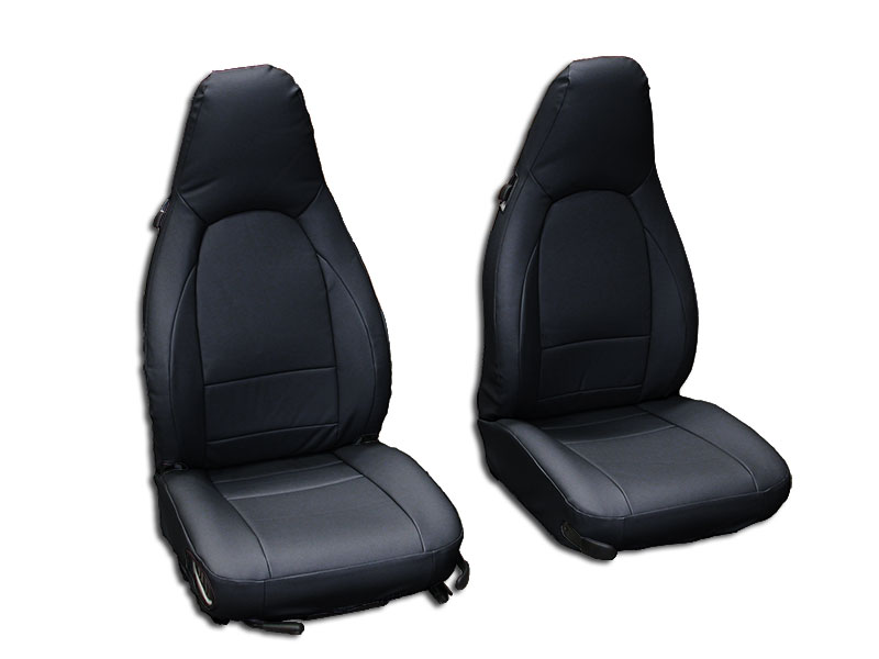 PORSCHE 911 928 944 968 BLACK LEATHER-LIKE CUSTOM MADE FRONT SEAT COVER ...